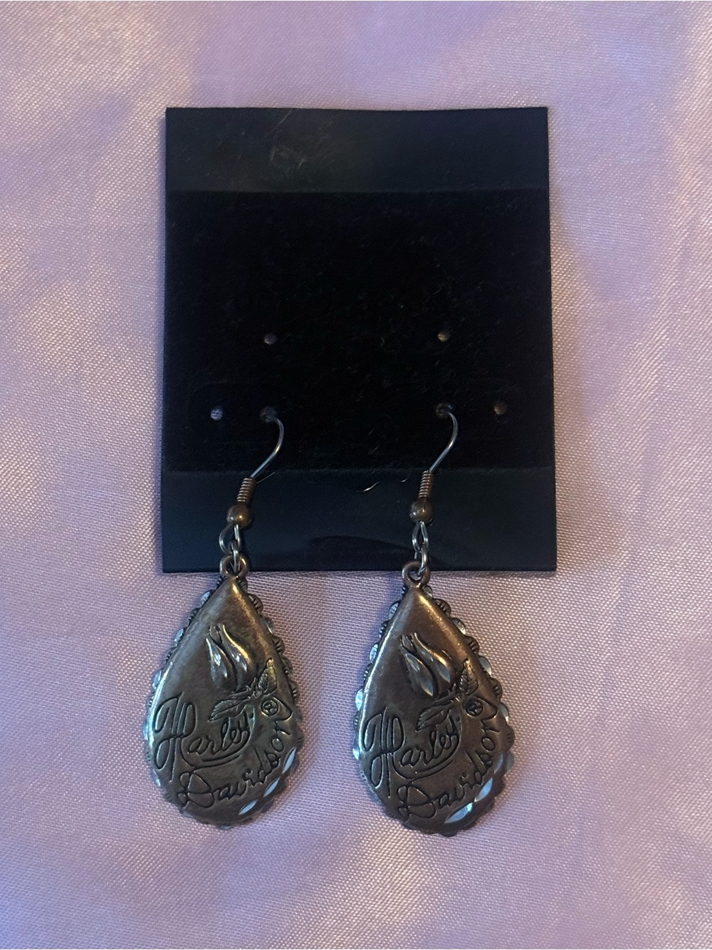 Harley-Davidson Teardrop Dangle Earrings Copper
